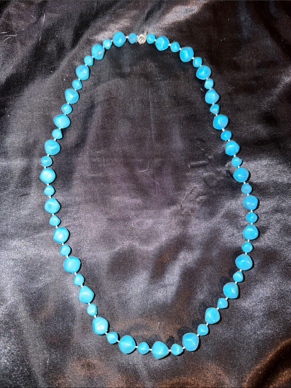 Turquoise Lucite Bead Necklace - Women's Jewelry